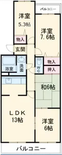 グランドハイツ原【3階】の間取り