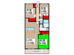 レジデンス柏【2階】の間取り