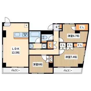 ヴィレッジヒル宮西【8階】の間取り