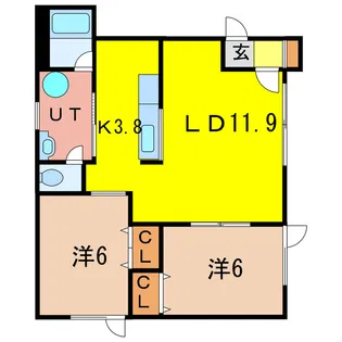 エスティフェリス【1階】の間取り