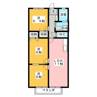 パレスガネイシャ【2階】の間取り