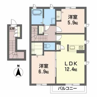 シャーメゾン東照宮【2階】の間取り