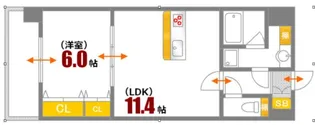 ビリオネアS竹屋【5階】の間取り