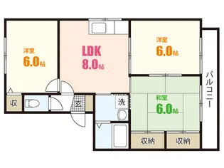 セジュール石田 F棟【2階】の間取り