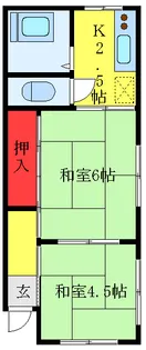 田口荘【2階】の間取り