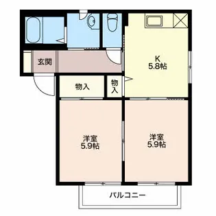 ベルソーナB【1階】の間取り