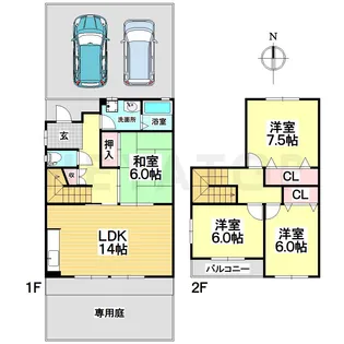 愛知県名古屋市天白区池見2【一戸建】の間取り