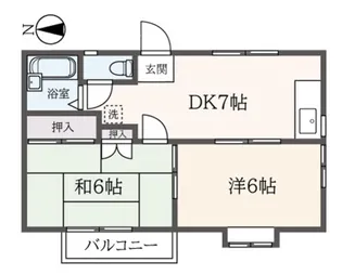 西富ハイツ【2階】の間取り