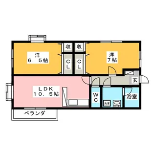 レアールヴェルジェB【1階】の間取り