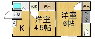 大将軍ハイツ【2階】の間取り