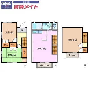 三重県津市一身田上津部田【一戸建】の間取り