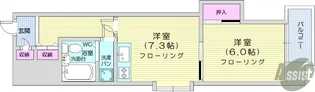 朝日プラザ柏木2【6階】の間取り