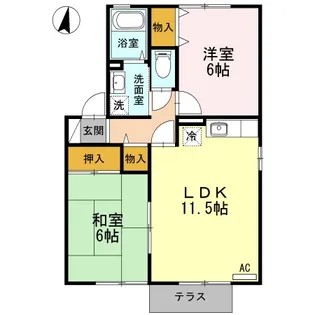 プレミールHAMA【1階】の間取り