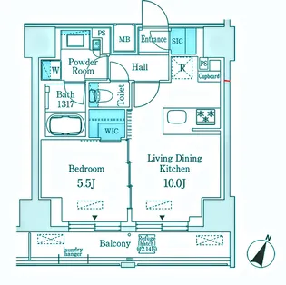 リージア大井町【13階】の間取り
