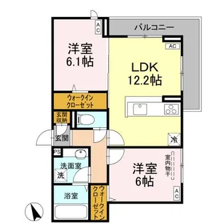広島県福山市東川口町2【アパート】の間取り