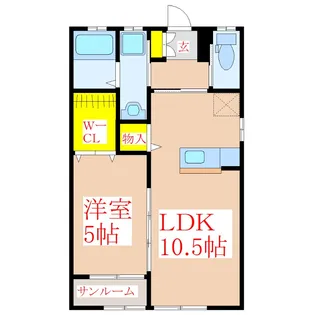 エスポワール日当山【1階】の間取り