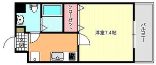 リアーレ北田辺【7階】の間取り