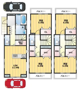 埼玉県東松山市高坂2【一戸建】の間取り
