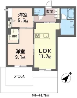 竹水苑【1階】の間取り