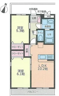 シーショア・谷田 弐番館【2階】の間取り