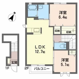 クラウン【2階】の間取り