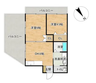 サニーベル若葉【3階】の間取り