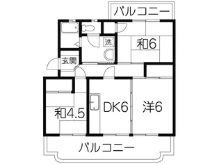 ハイツ南甲府【1階】の間取り