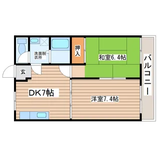 コーポ平塚【1階】の間取り