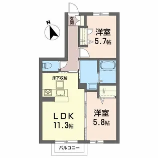 シャーメゾンアイ【1階】の間取り