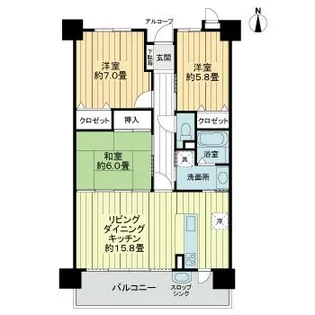 サーパス木太南【9階】の間取り