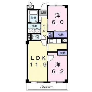 アヴェニ-ル【2階】の間取り