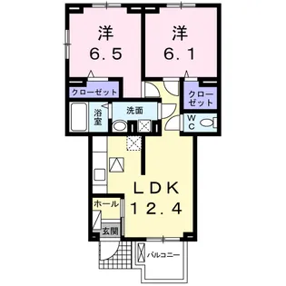 2LDKの間取り画像