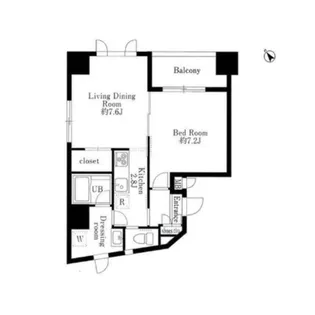 東京都中央区八丁堀2【マンション】の間取り