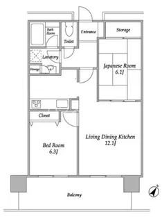 プラザタワー勝どき【8階】の間取り