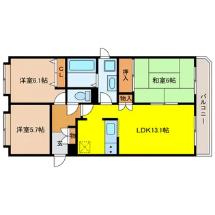 北海道千歳市東郊2【マンション】の間取り