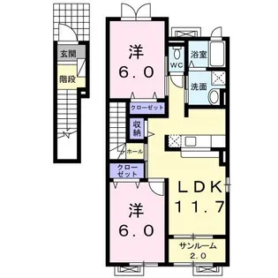 アンファミーユII【2階】の間取り