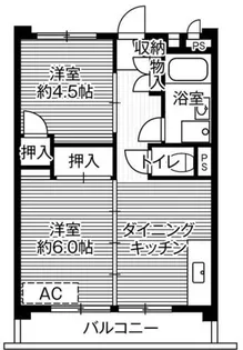 ビレッジハウス向台タワー1号棟【6階】の間取り