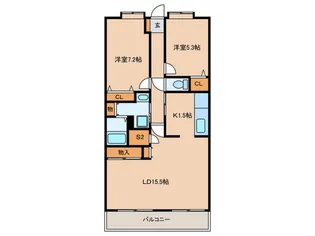 パークハウス姪浜駅前【15階】の間取り