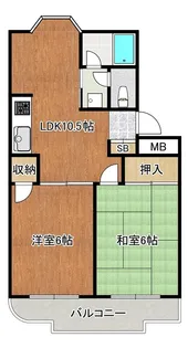 ぐらんどりぶ三番館【2階】の間取り