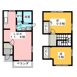 クレストヒルズ【1階】の間取り