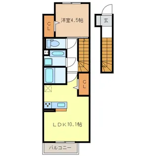 グランテージ上浜【2階】の間取り