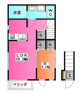 QUATRE 志茂【2階】の間取り