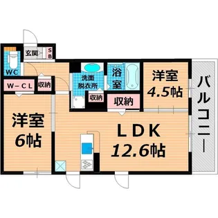 リアン・セジュール【1階】の間取り