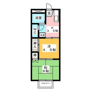 ハイツ小出A【2階】の間取り