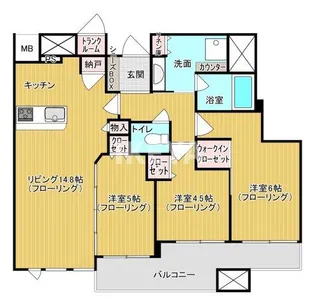 シティタワー梅田東【32階】の間取り