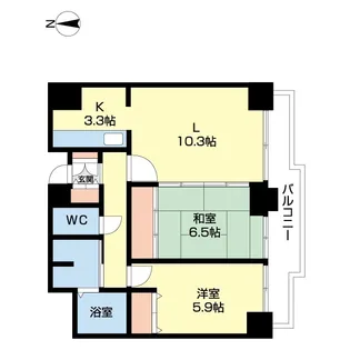 オ・ドミール北19条【1階】の間取り
