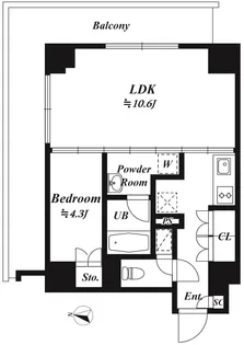 KOENJI Crossover(高円寺クロスオーバー)【3階】の間取り
