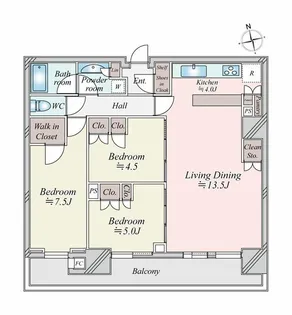 晴海フラッグ SUNVILLAGE T棟【42階】の間取り