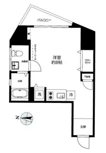 ベルファース東麻布【8階】の間取り
