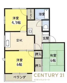 ハイツパークサイド【2階】の間取り